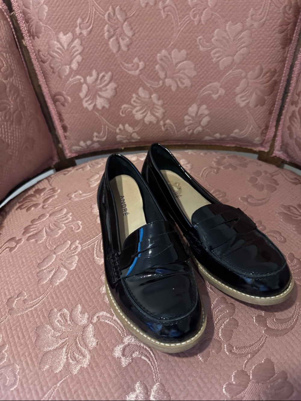 AND Black Patent Leather Penny Loafers